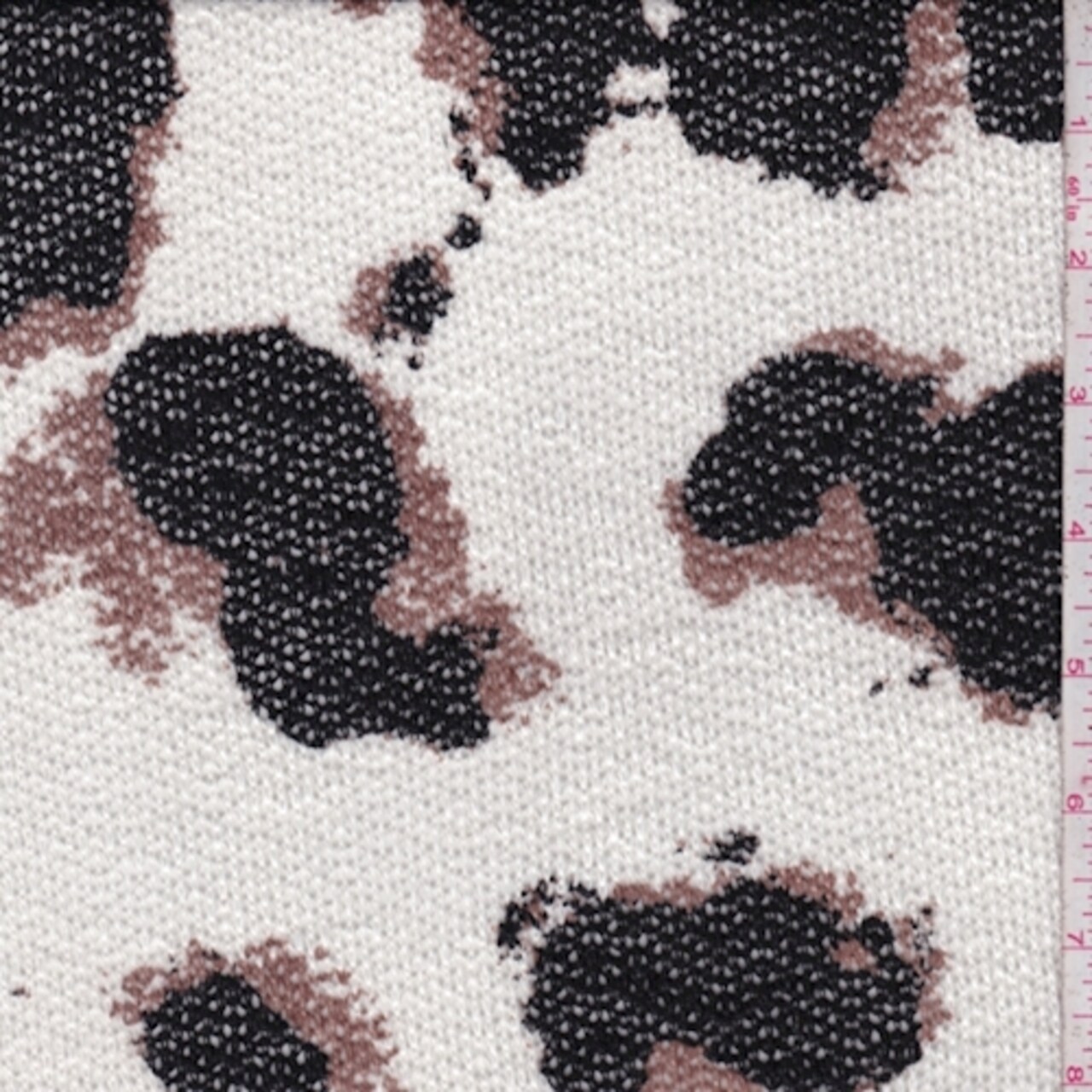 White/Black/Cocoa Animal Print Sweater Knit Fabric By the Yard